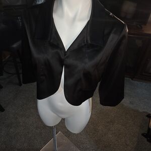 Signature by Sangria Black Satin Blazer